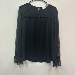 Loft Black Longsleeve Blouse Size Medium